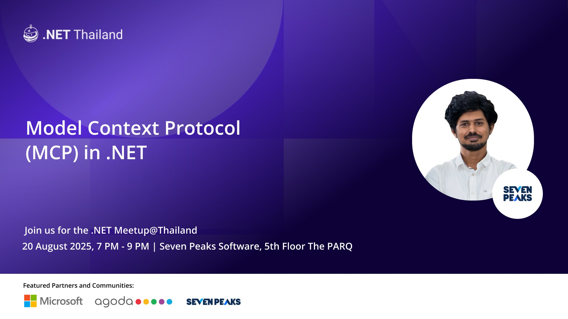 NET - Speaker spotlight continues with Md Rafee from Seven Peaks ...