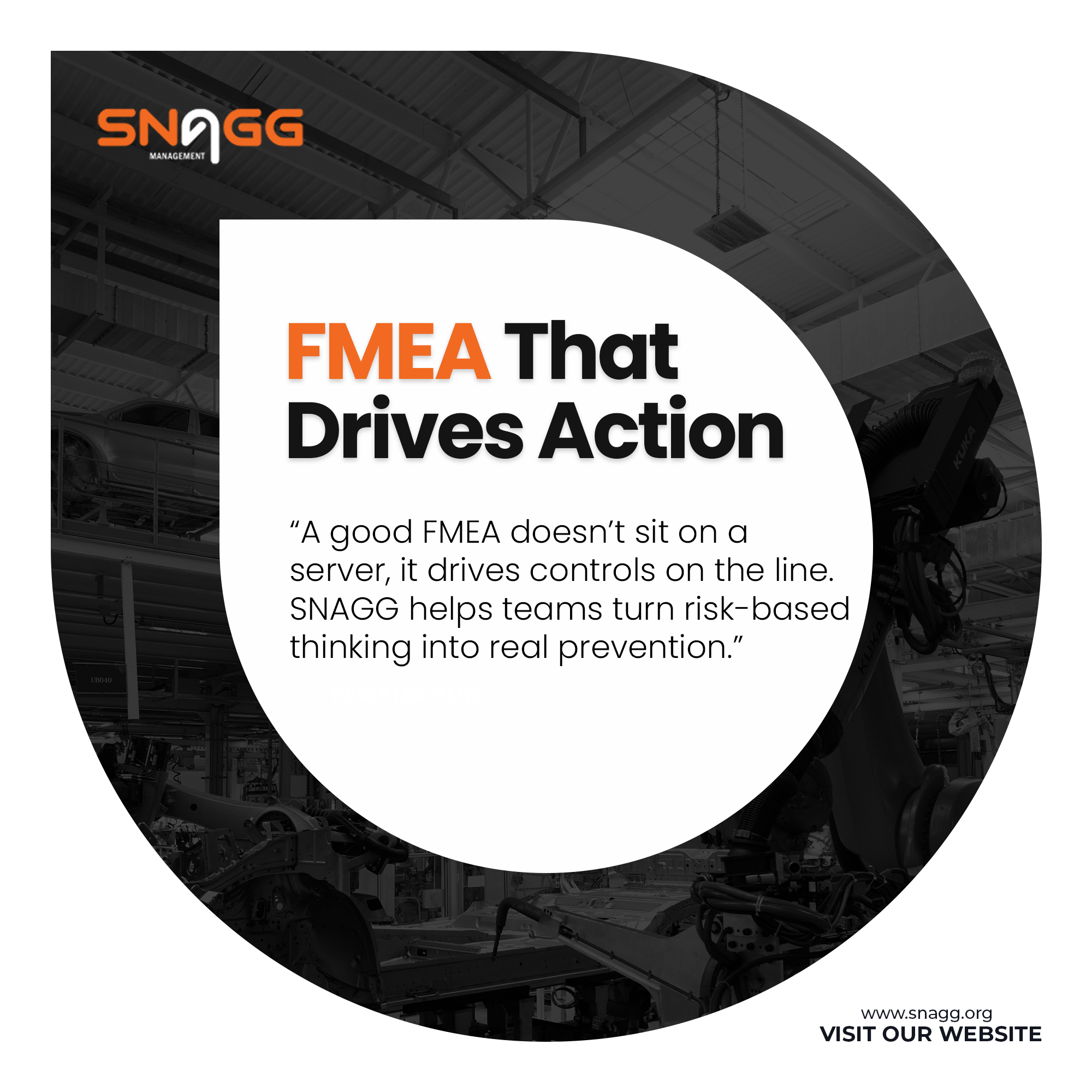 SNAGG - FMEA That Drives Action 💪 A good FMEA doesn’t sit on a server ...