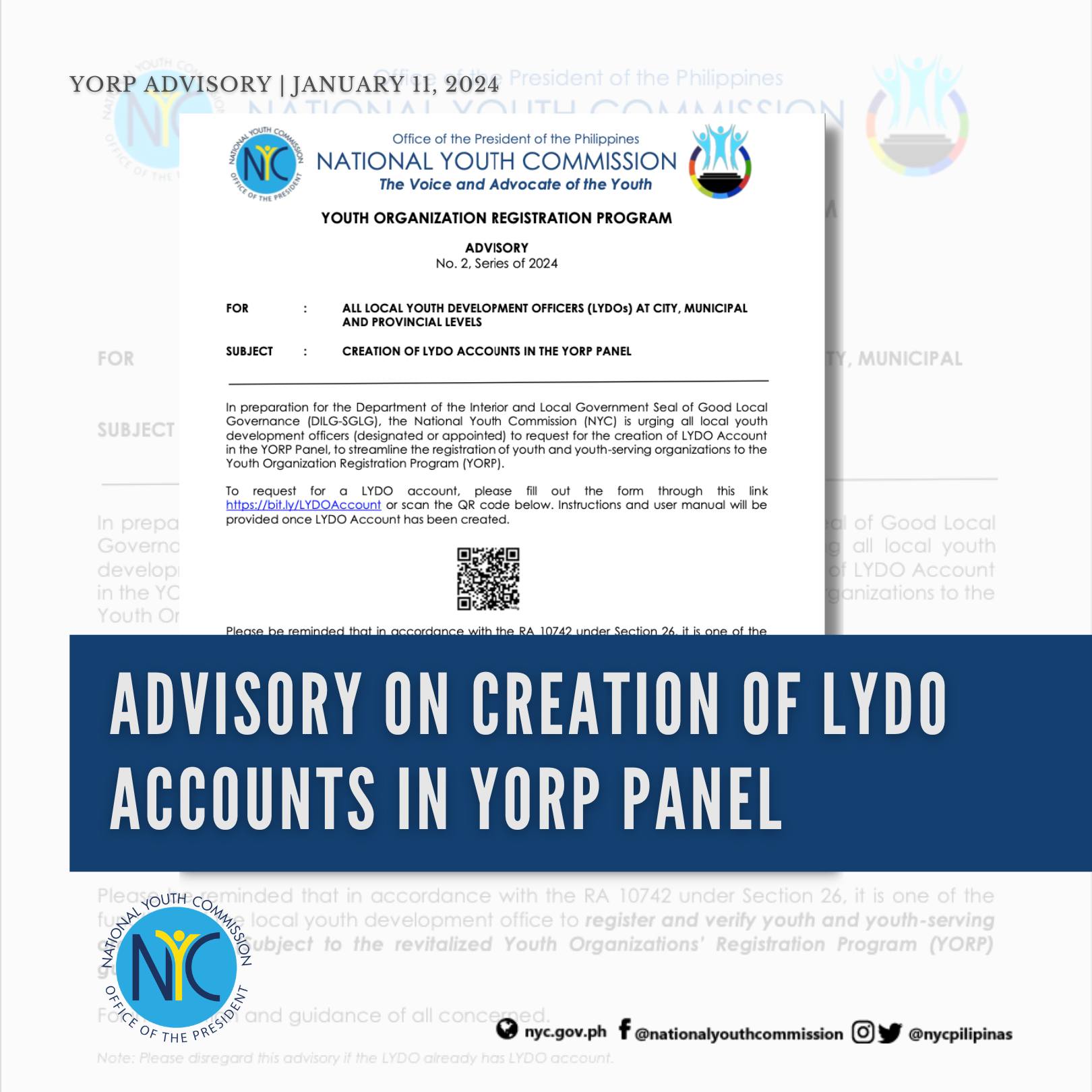 #YORPAdvisory | 📢📢📢 HEADS UP,... - National Youth Commission | Facebook
