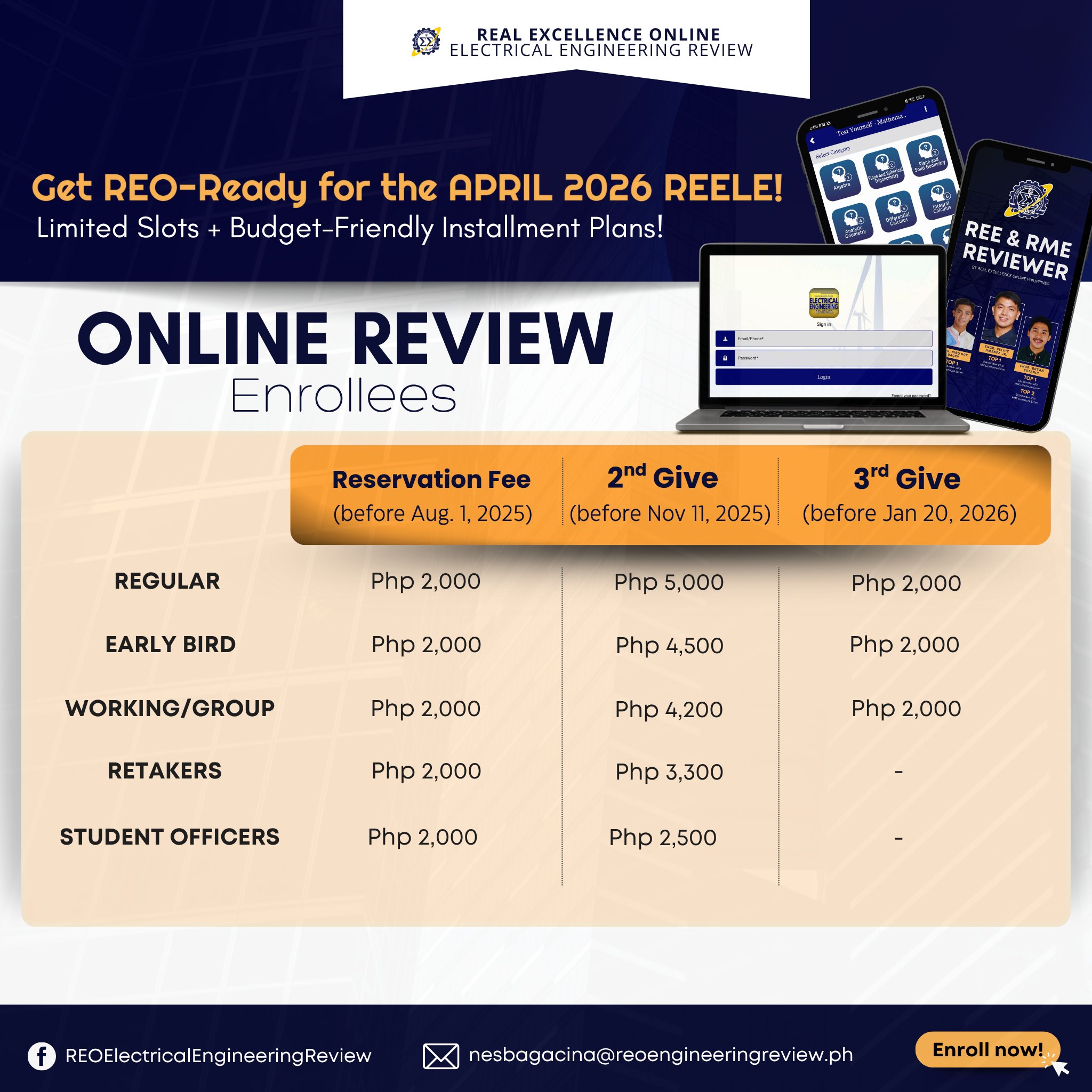 ⚡ ENROLLMENT IS NOW... - REO Electrical Engineering Review | Facebook