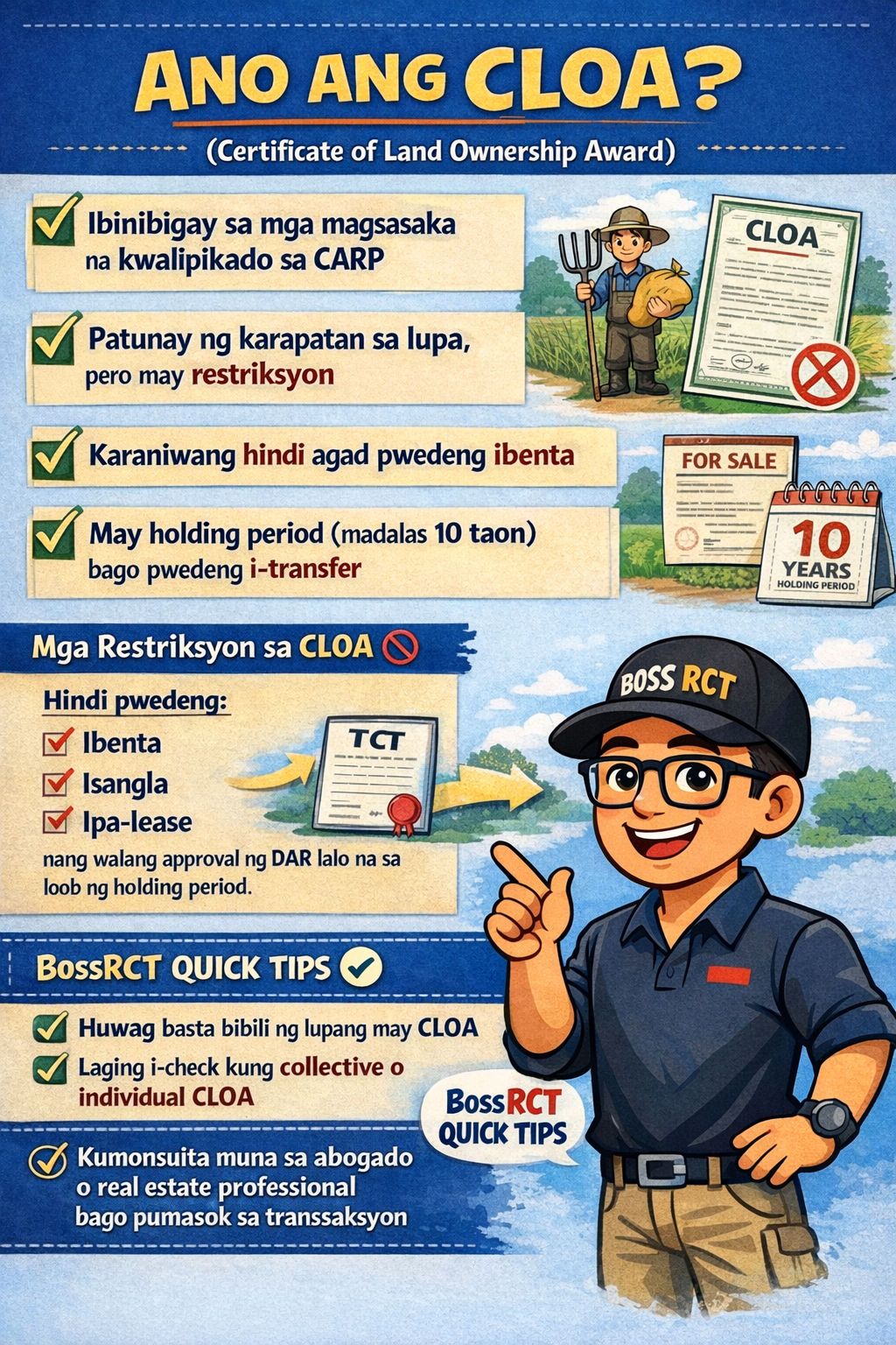 Boss RCT - ⚠️ Importanteng Paalala Para sa CLOA👇 BossRCT... | Facebook