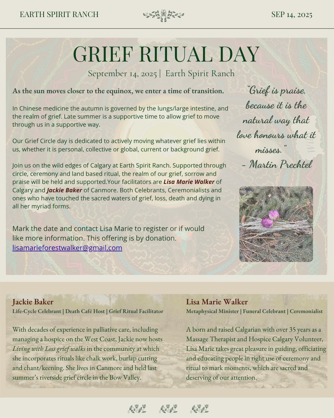 Grief Ritual Day! Circle, Ceremony & Land based Ritual