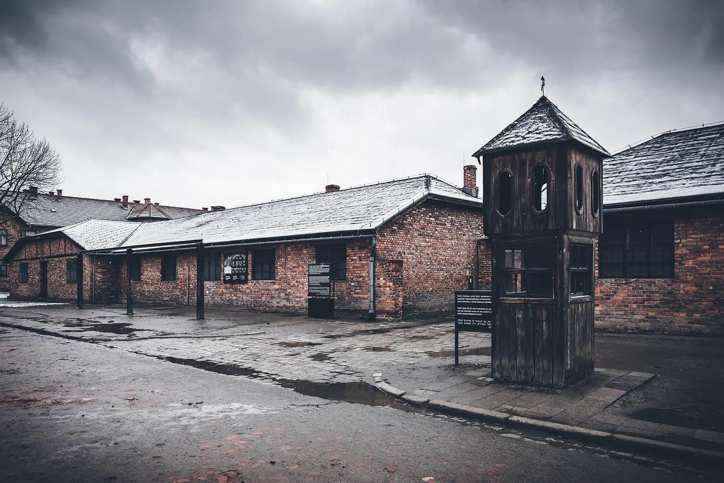 Auschwitz - The camp kitchen complex of Auschwitz I camp. The wooden ...
