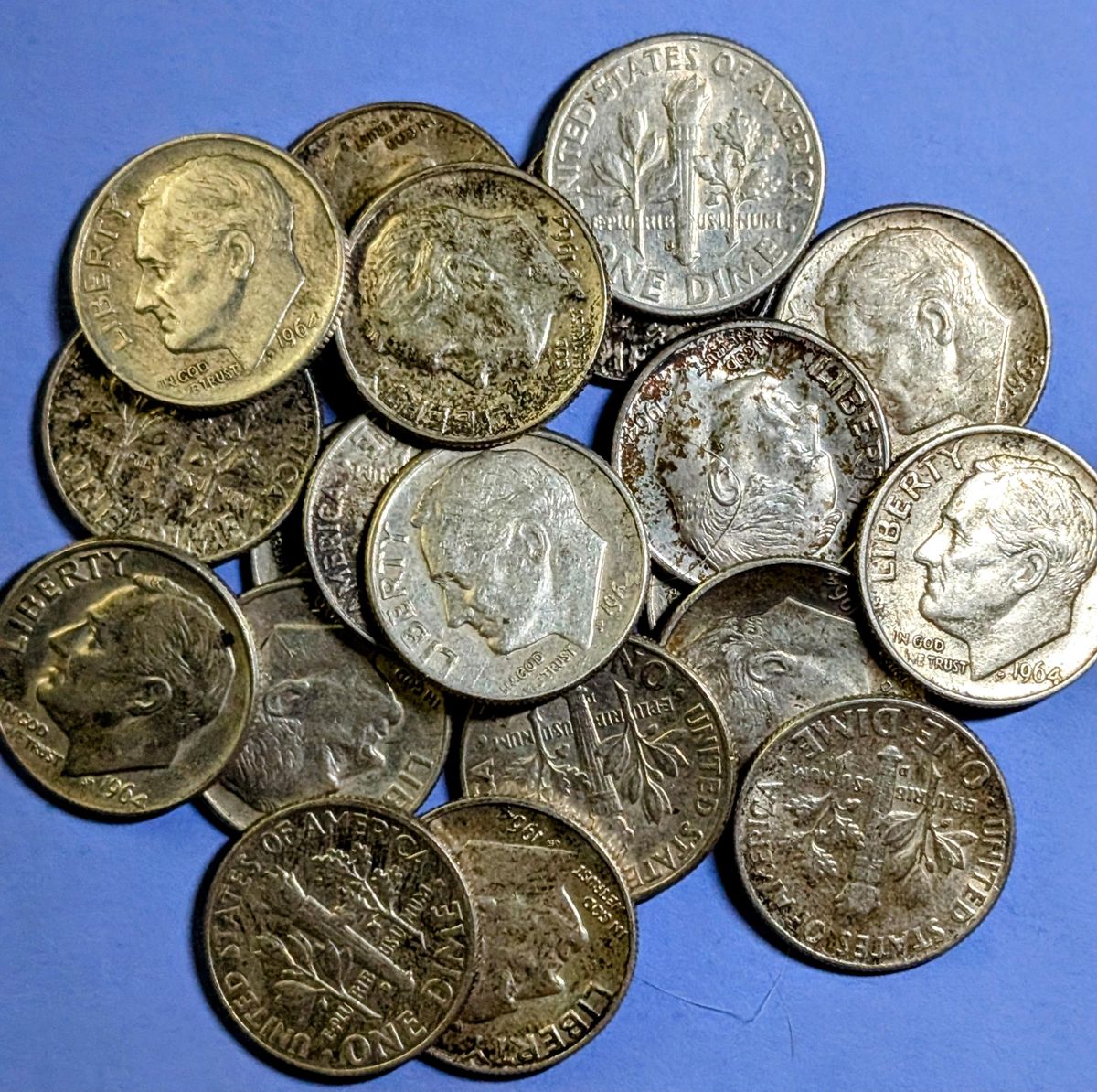 90% Silver Roosevelt dimes were minted from 1946 through 1964