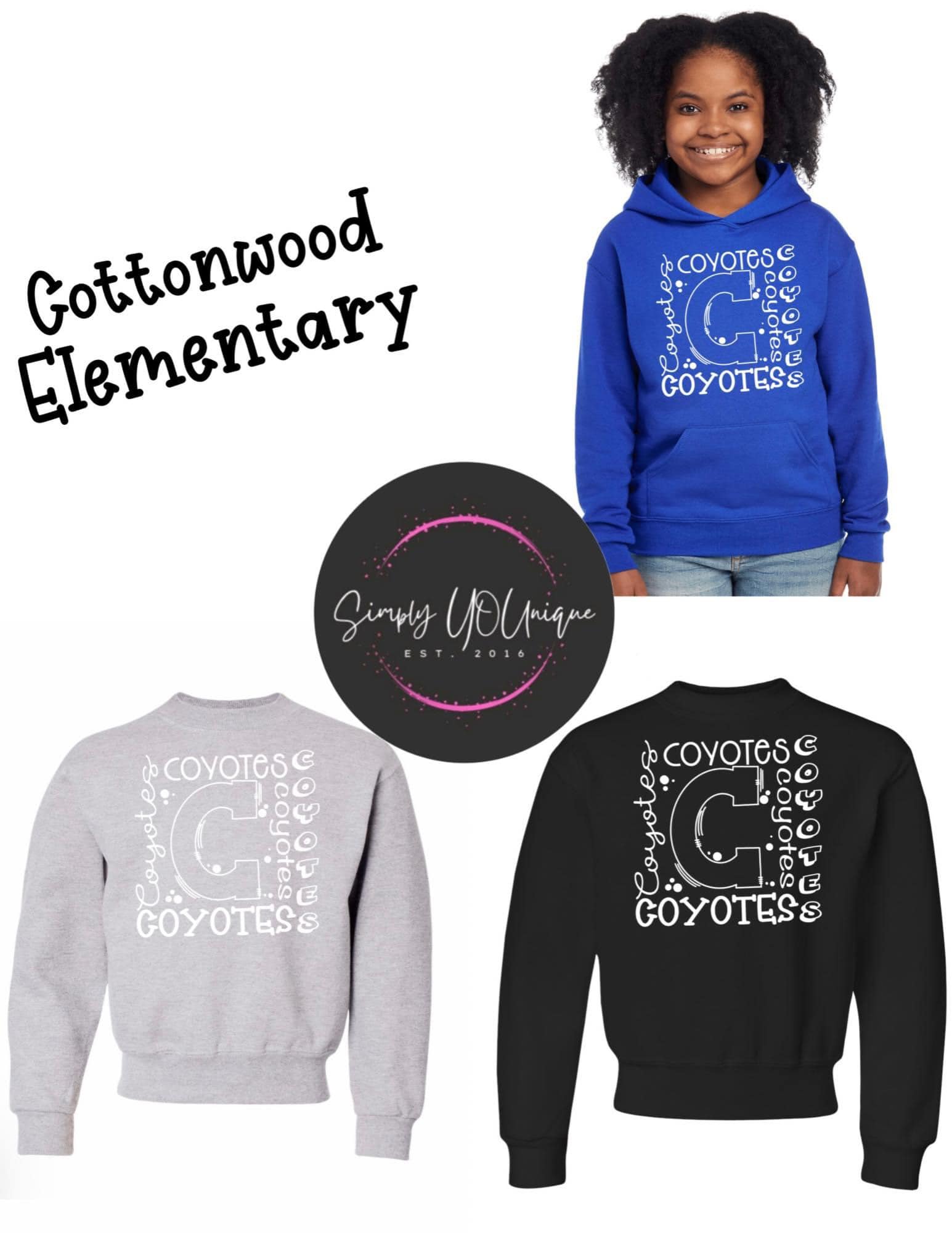 $16 HOODIES, Youth Sizes XS - XL. SUMMER SPIRITWEAR SPECIAL 