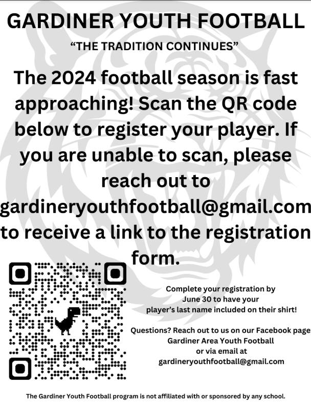 Reminder! Signups for... - Gardiner Area Youth Football | Facebook