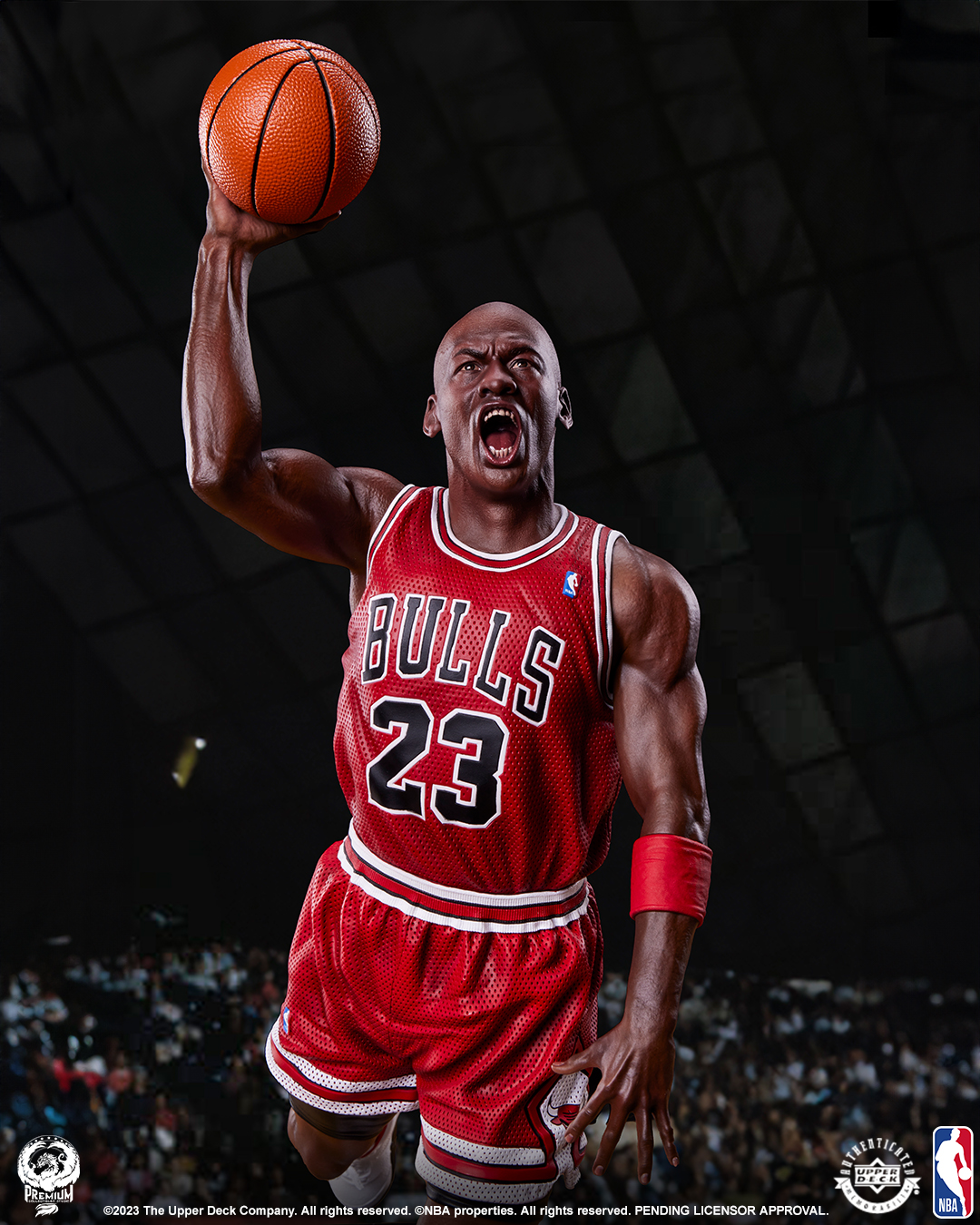 Vintage pewter Michael Jordan figurine has a silver-tone finish