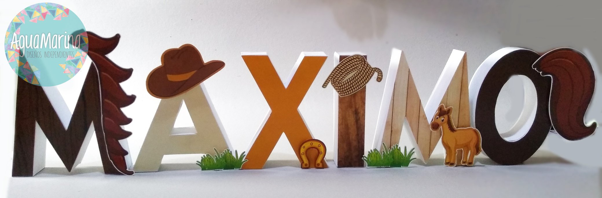 AguaMarina - Letras 3D para MAXIMO -Letras de 20 cm de... | Facebook