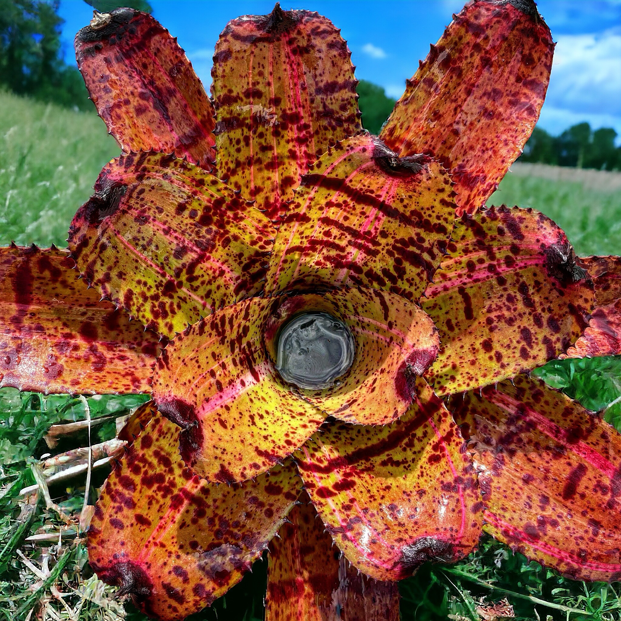 What is known about the Neoregelia Hyena Variegated bromeliad?