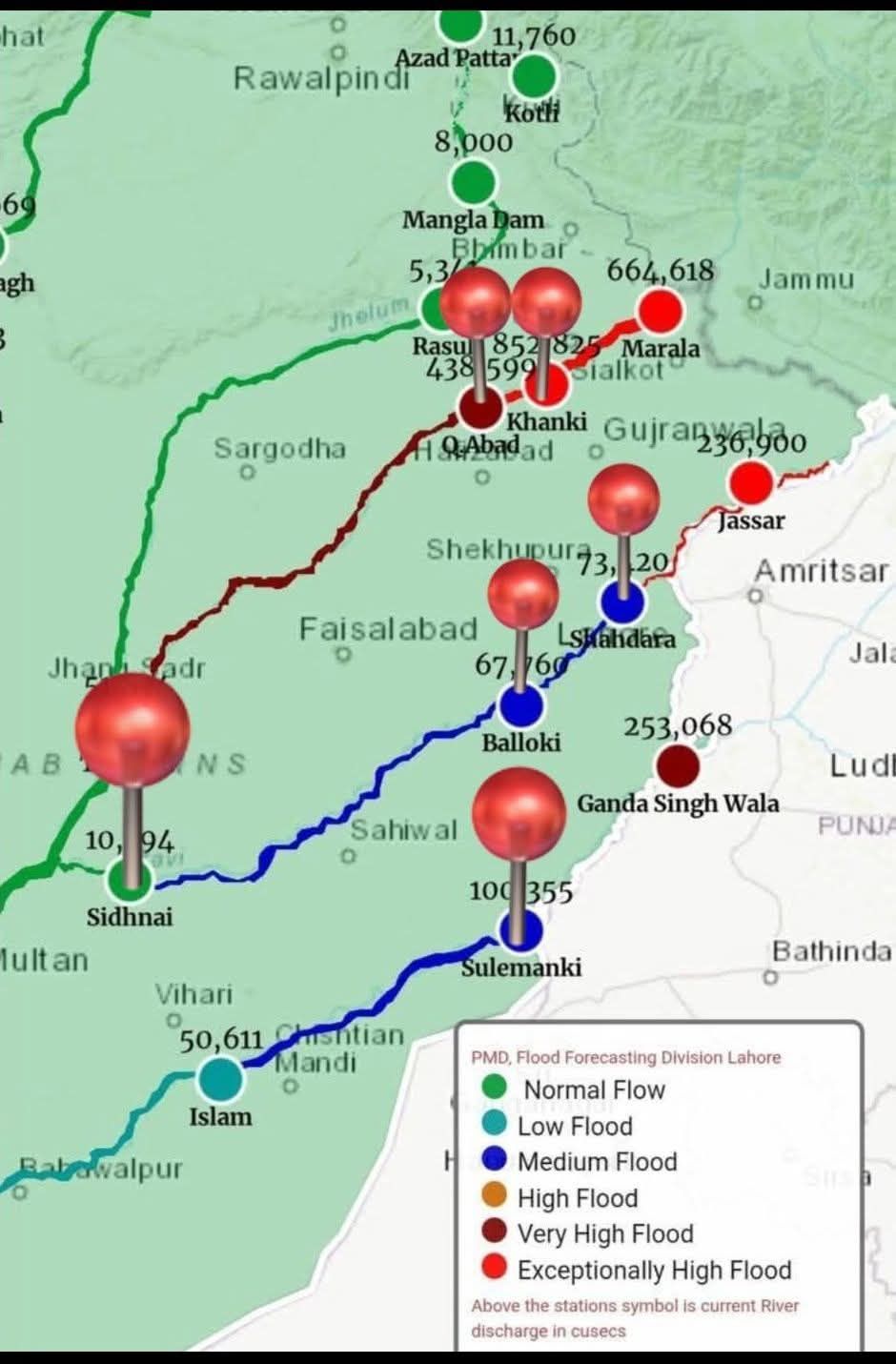 Pakistan - پاکستان پنجاب اکثر مقامات بڑے چھوٹے اور درمیانی سطح کے سیلاب ...