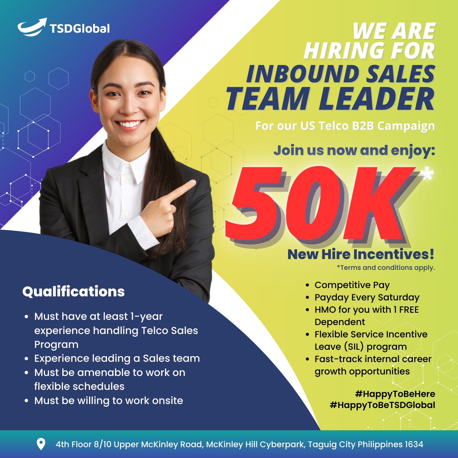 TSD Global PH - Php 50,000 New hire incentives for Sales...