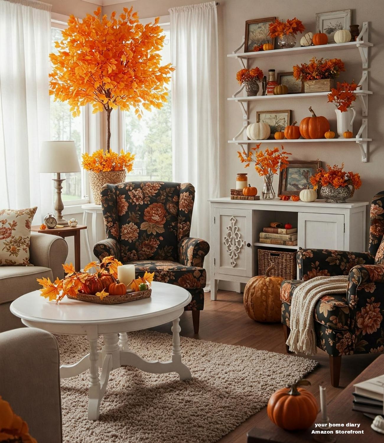 Million - 🎃🕸️ A living room dressed for Halloween, where spooky charm ...