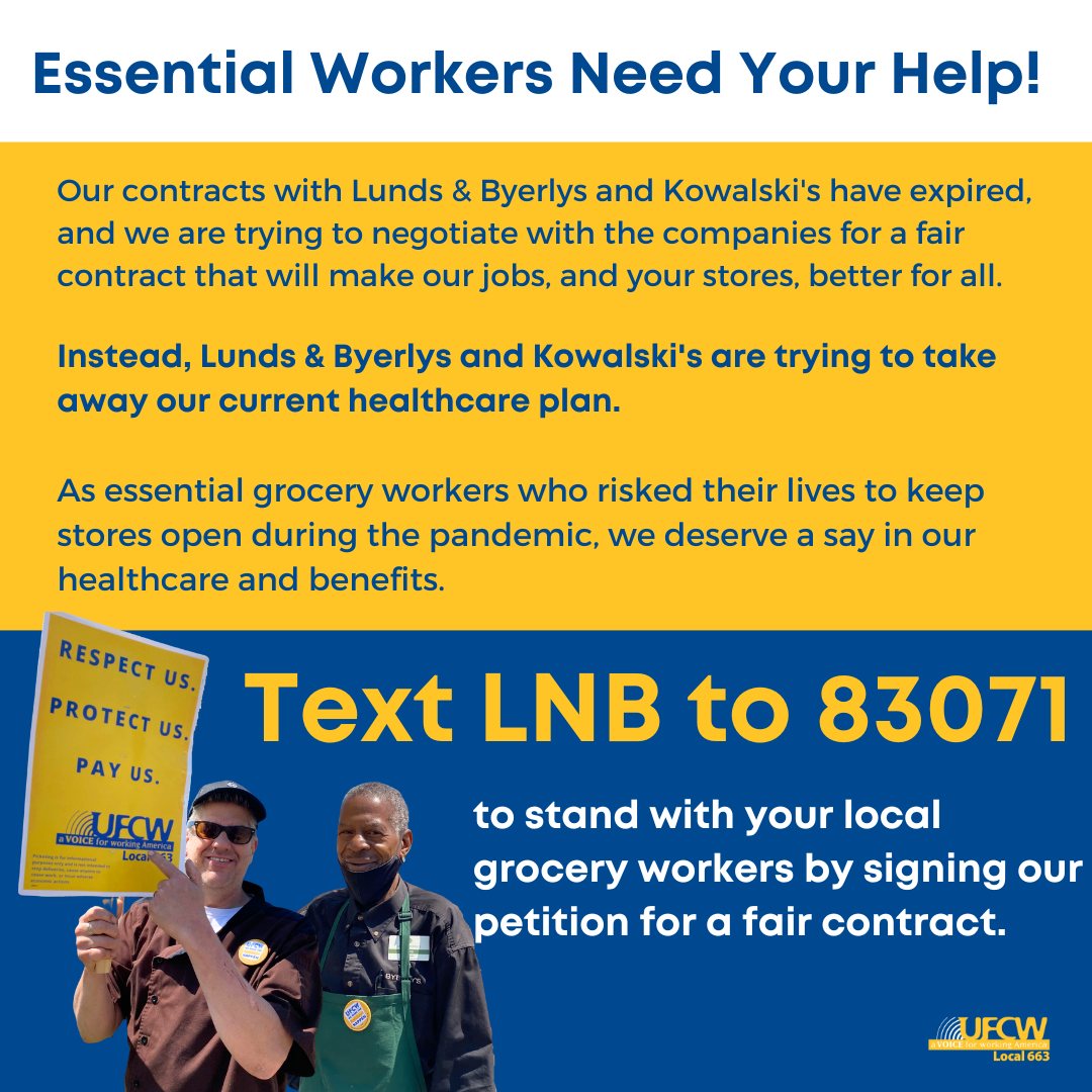 UFCW Local 663 - ⏰ Workers at Lunds & Byerlys are calling...