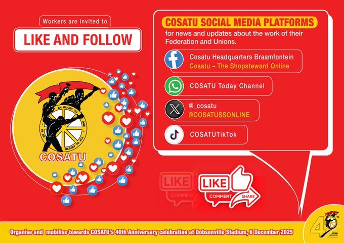 #COSATU on all social... - Cosatu Headquarters Braamfontein | Facebook
