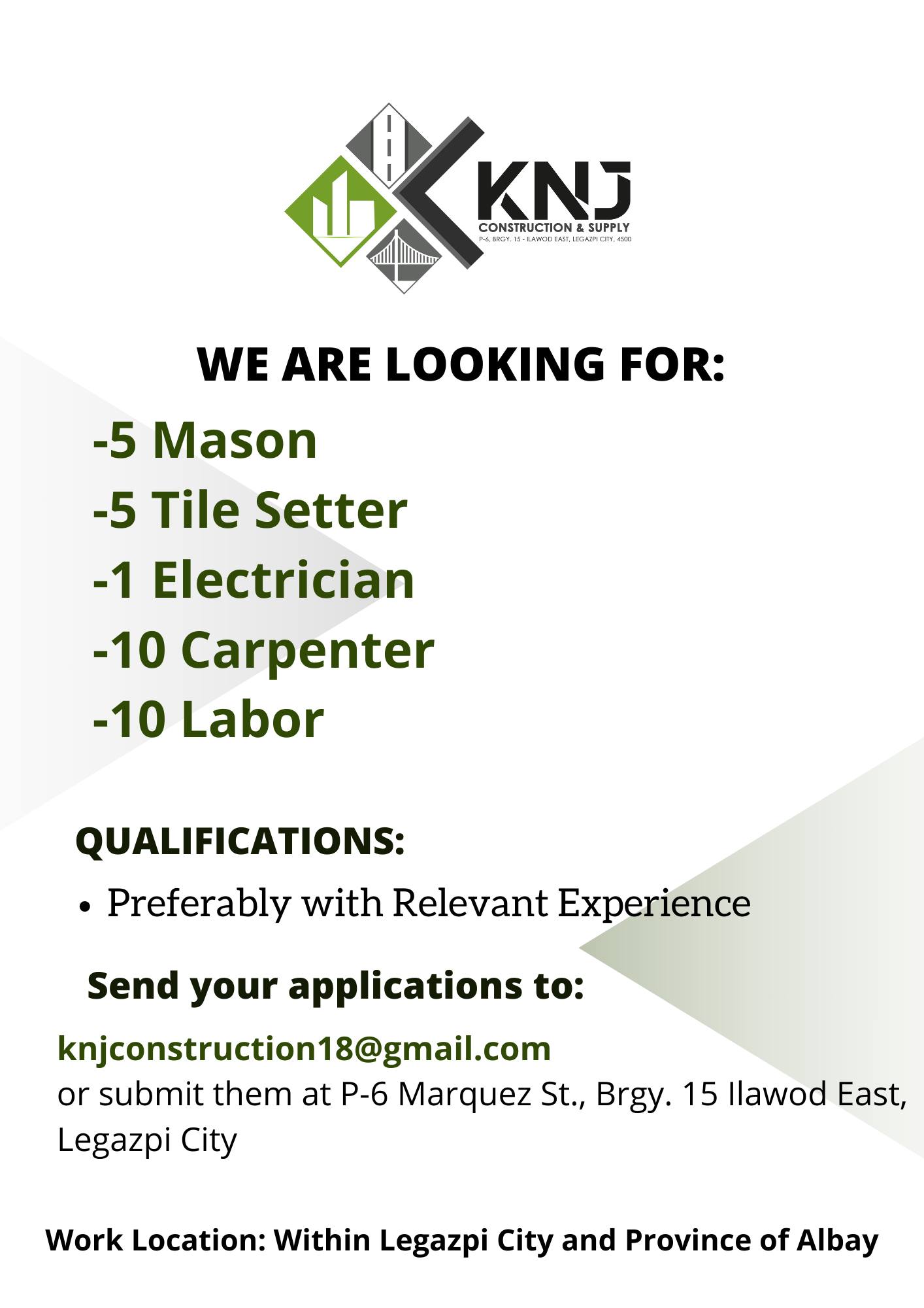KNJ Construction and Supply | Legazpi