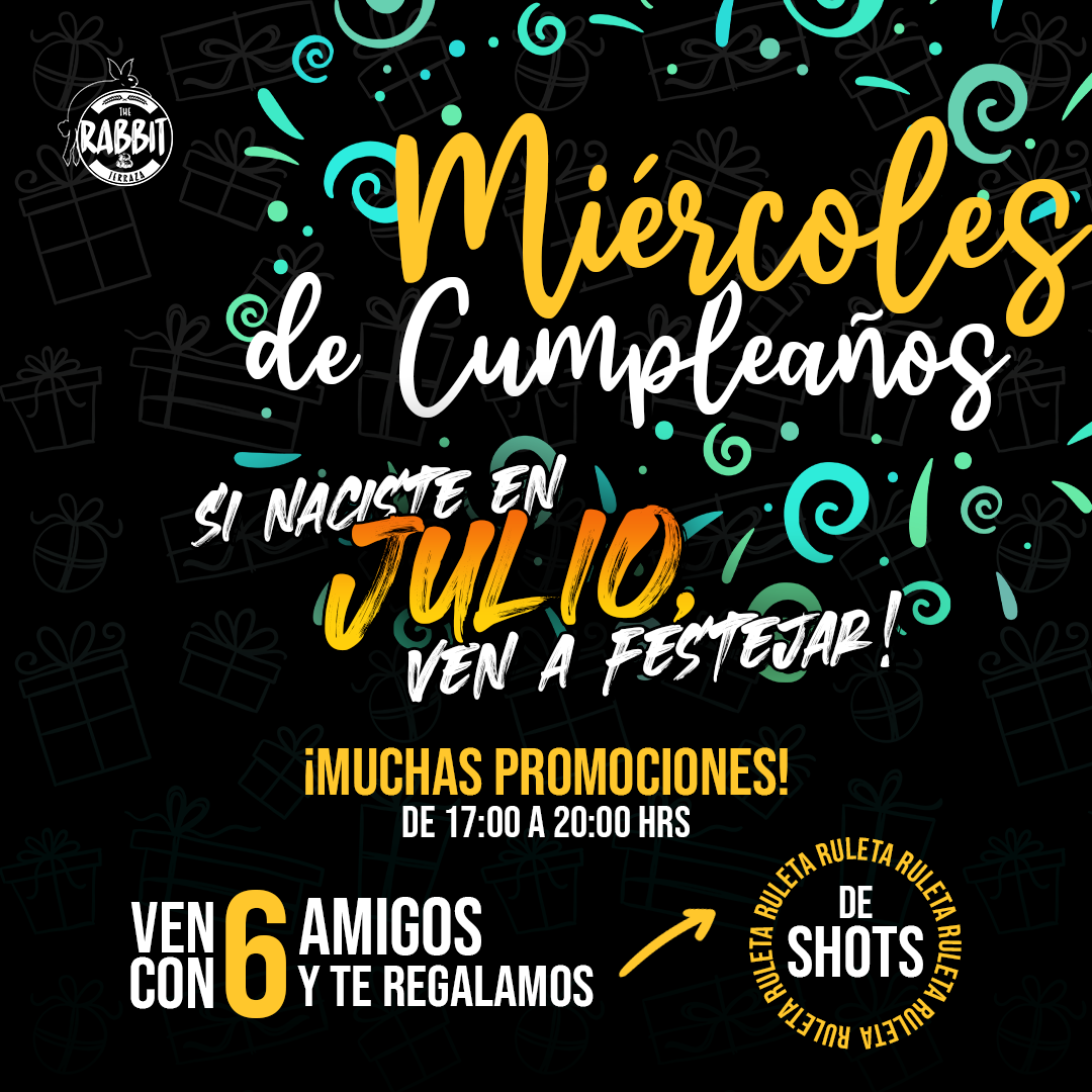 🎂🥂¡ PROMOCIÓN DE CUMPLEAÑERO! 🥂🎂 🐰... - The Rabbit Terraza | Facebook