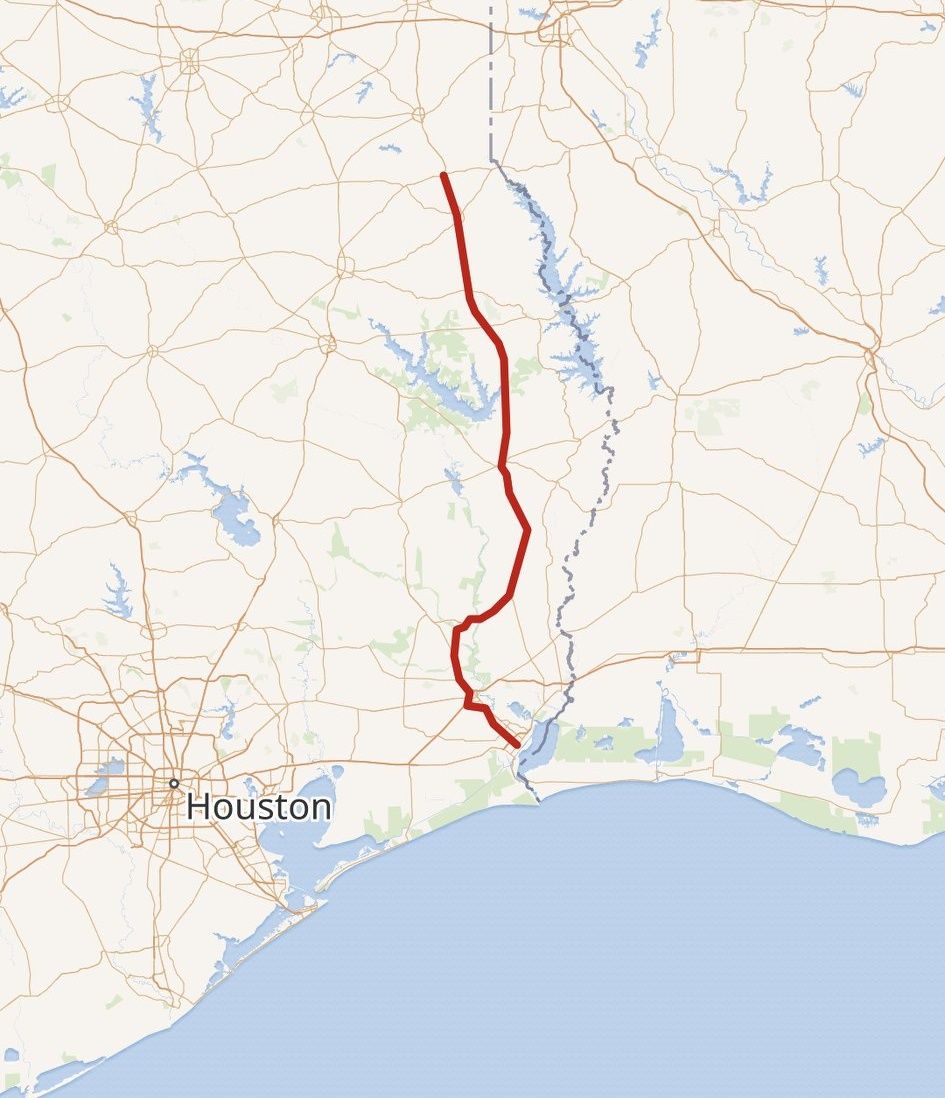 US Highway 96 in Texas route and terminus