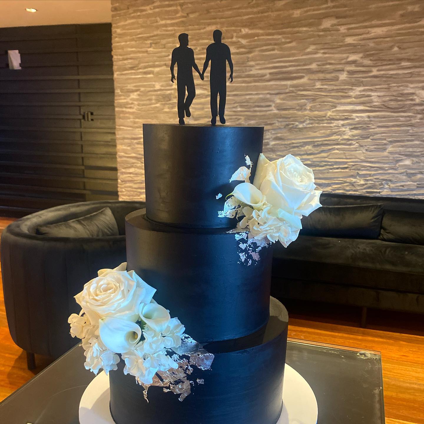 Our matte black wedding cake... - Elite Design & Engraving