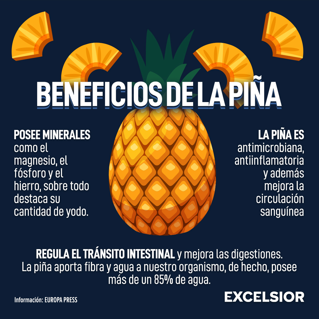 🍍😋 Además de deliciosa, la #piña es una... - excelsior.com.mx