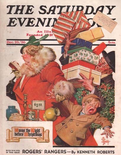 The cover of The Saturday Evening Post January 7, 1928 🩵❄️ The