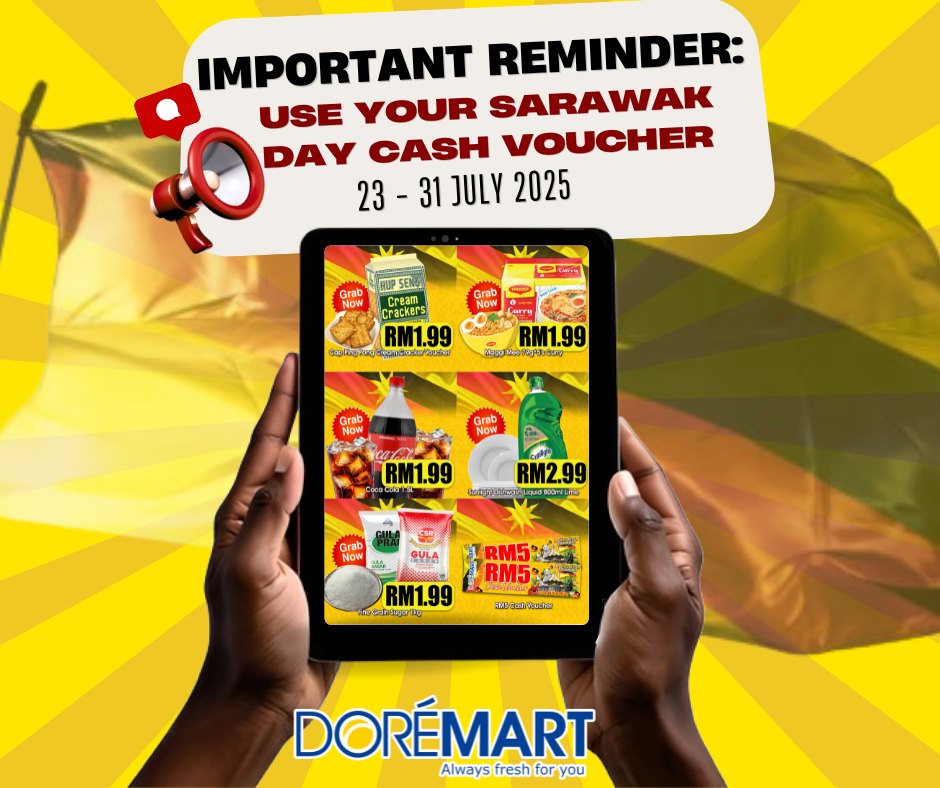Doremart 🎁 Dah dapat baucar tunai dari Doremart pada 22 Julai 2025? 🛒