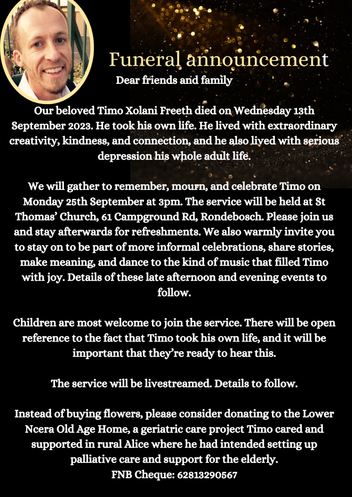 Department - RIP With profound sadness, we acknowledge the loss of Dr ...