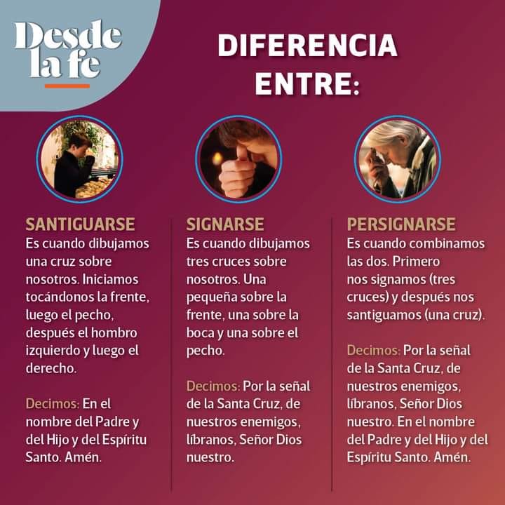 En breve... Muchas personas desconocen la diferencia entre persignarse ...