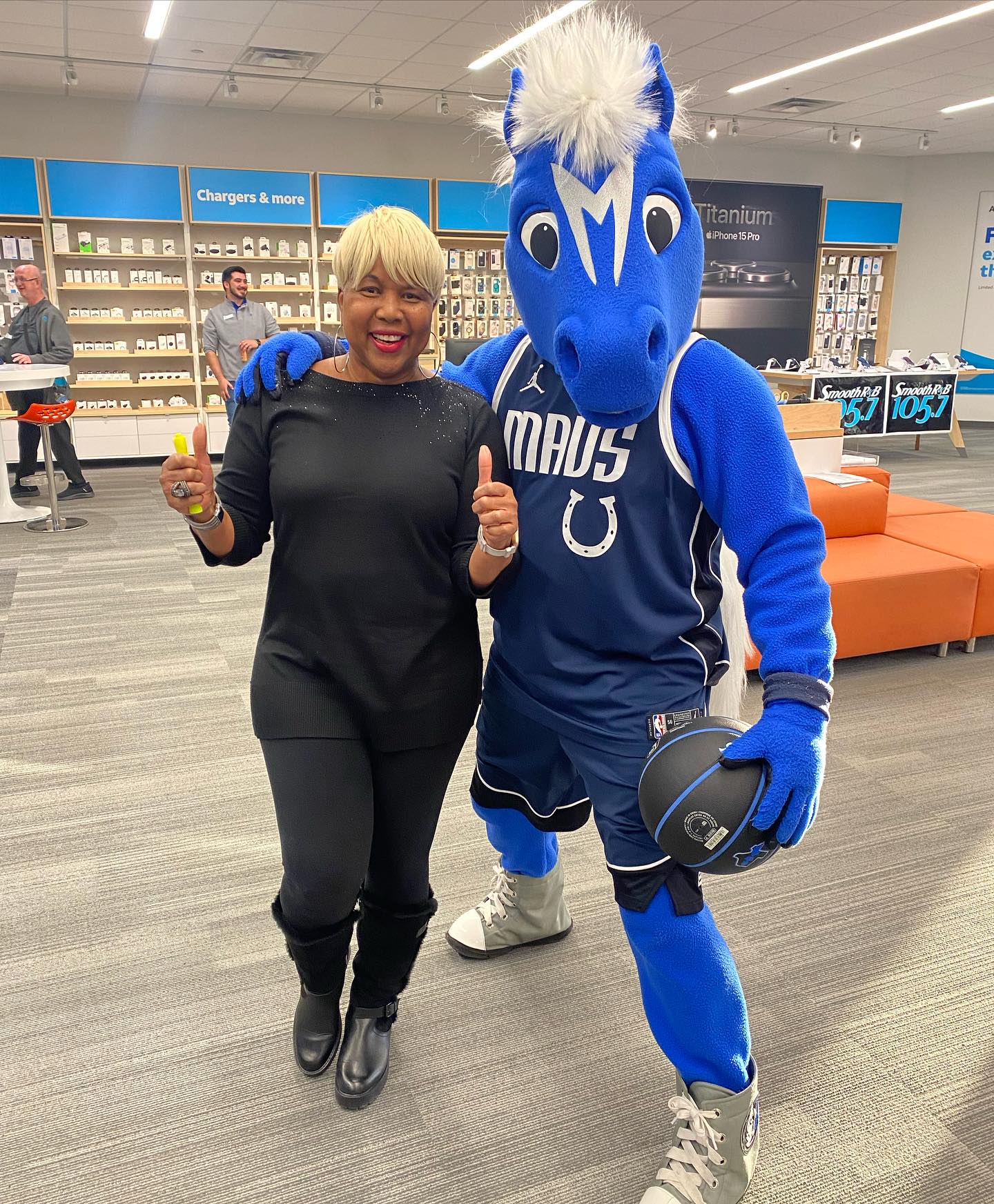 We are here at AT&T at 9100 N Central... - Smooth R&B 105.7