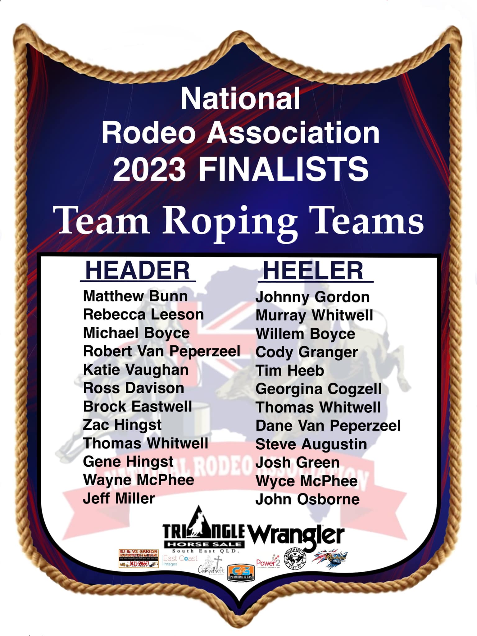 2023 FINALIST TEAM... - National Rodeo Association Ltd.