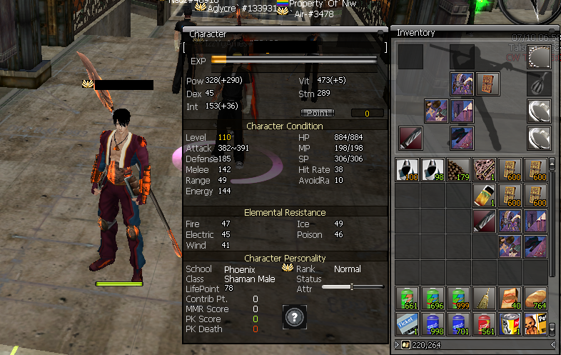 FOR SALE OR SWAP SHAMAN LVL138 CLEAN TO YOUR SWORDSMAN SAME LVL OR