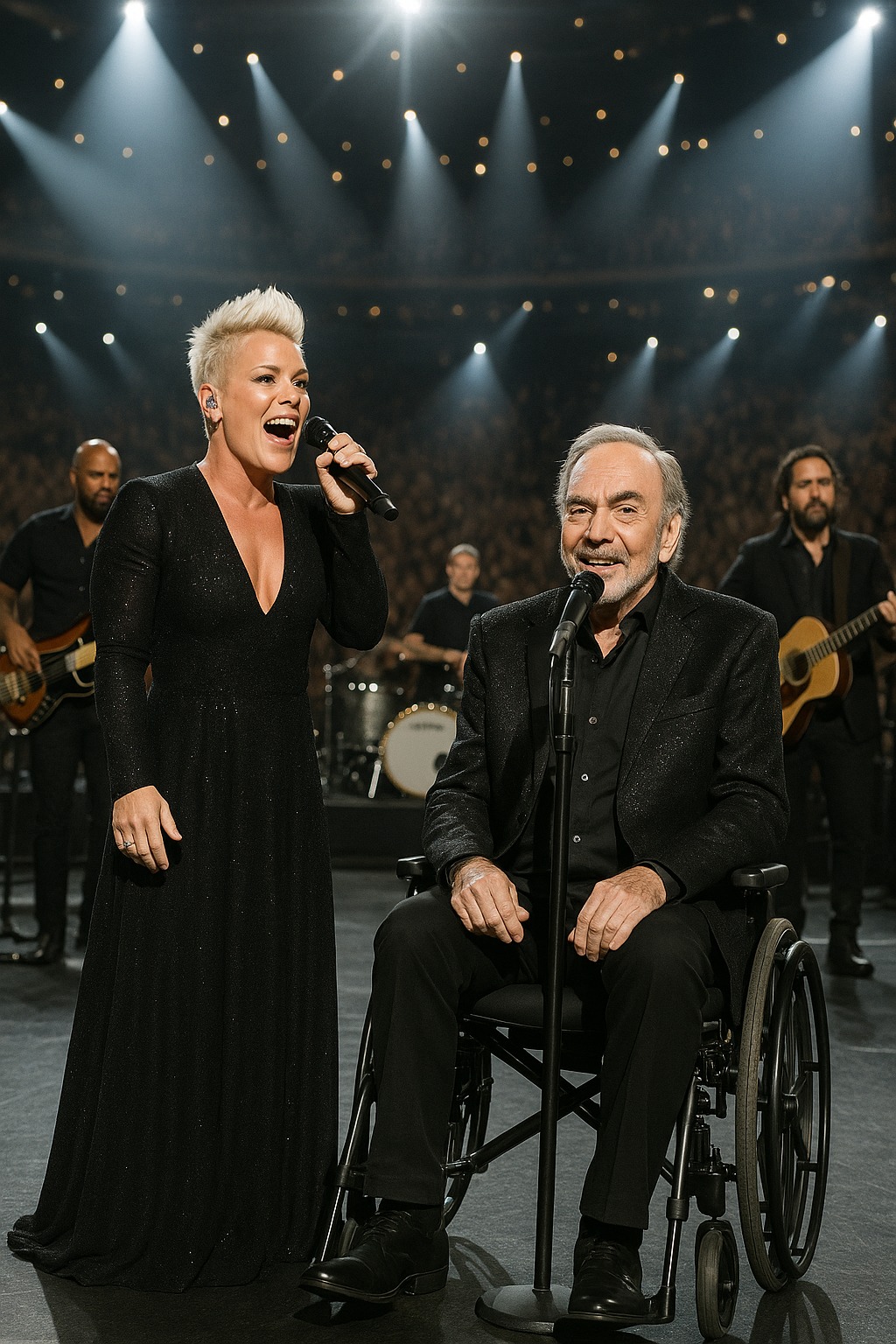 TWO SURVIVORS SING AS ONE On the massive stage of American Idol