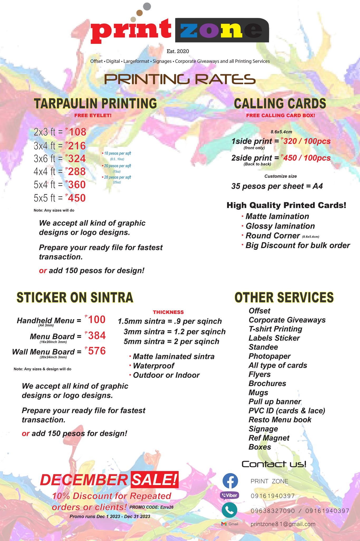 PRINT ZONE - Get 10% Discount for all your printing needs!... | Facebook