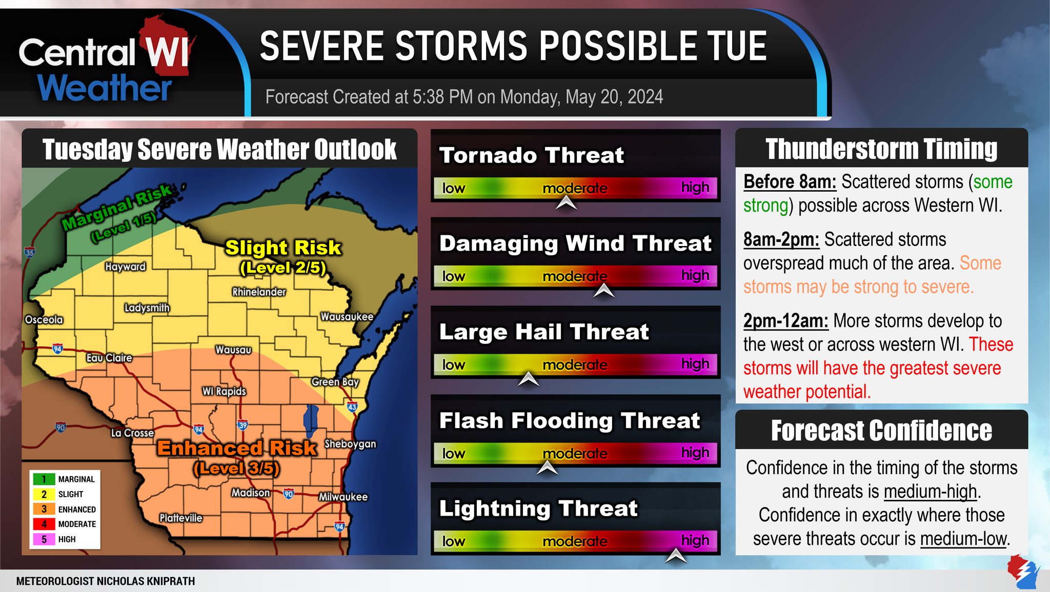 Central - Good evening! An enhanced (level 3 out of 5) risk of severe ...
