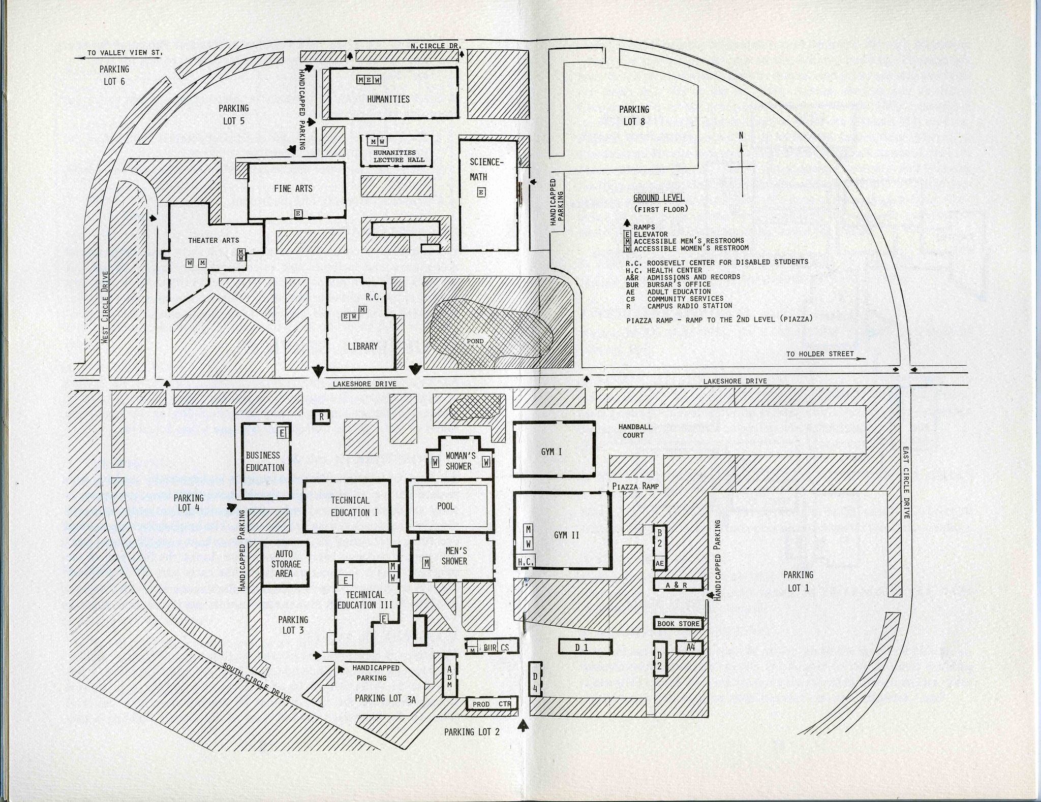 Map of campus from 1990