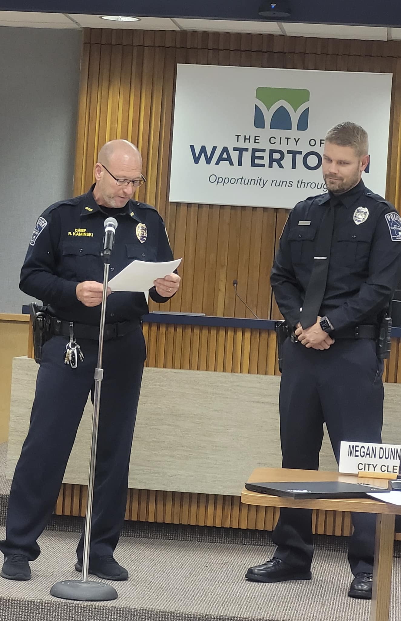Officer Wehner was recently recognized and received a life saving 