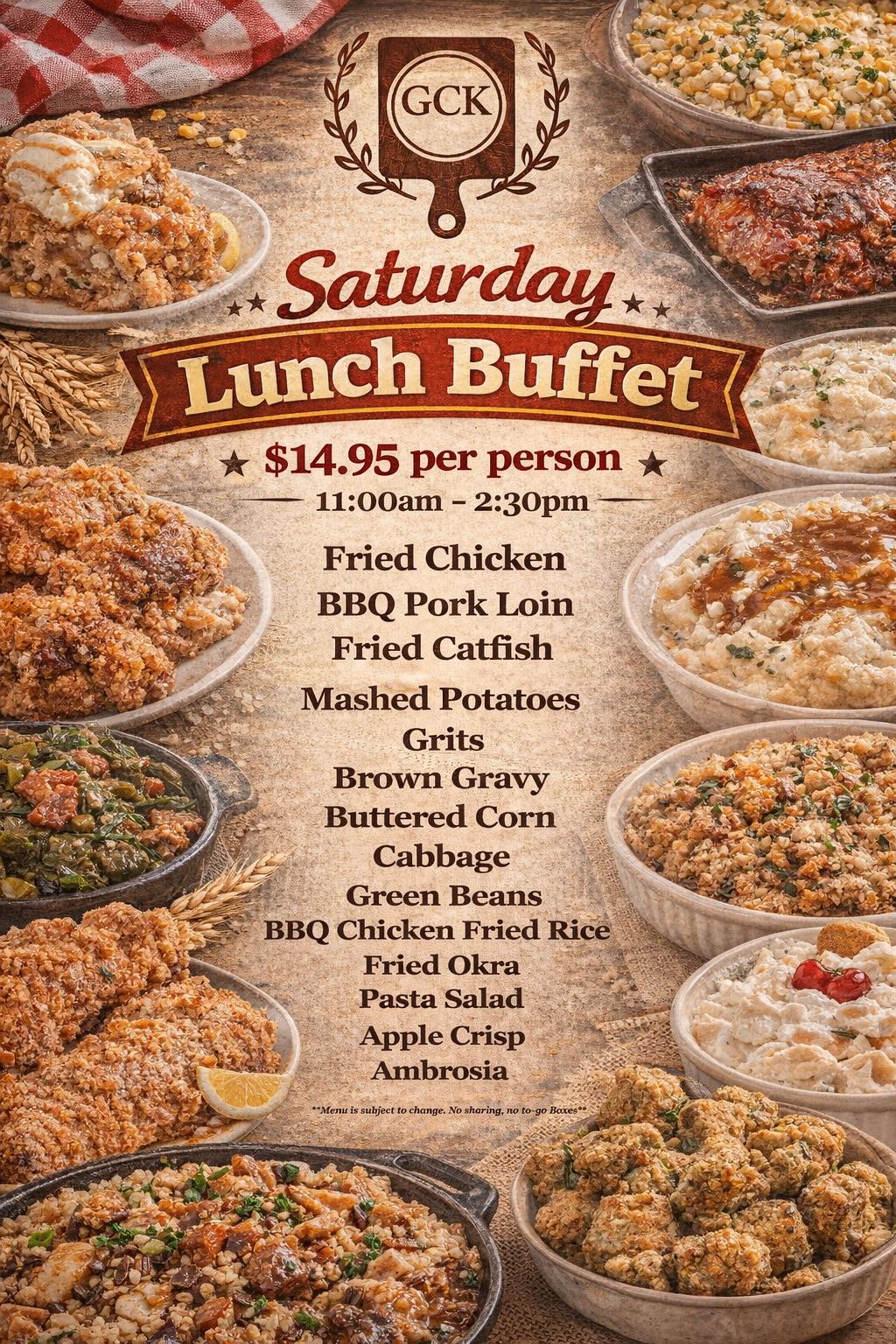 Georgia - 🍗⭐ Saturday Lunch Buffet is here! ⭐🍽️ Crispy fried chicken ...