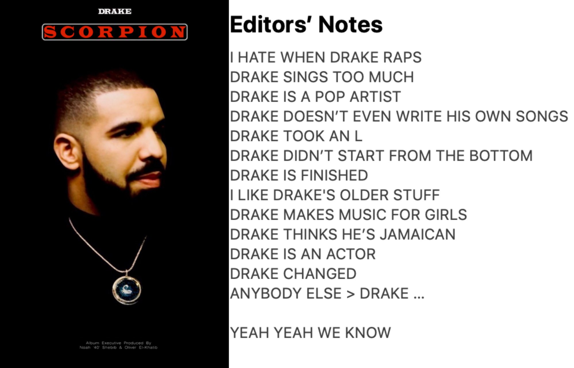 This Editor's Notes for Drake's... - We Are Hip-Hop Freakz | Facebook
