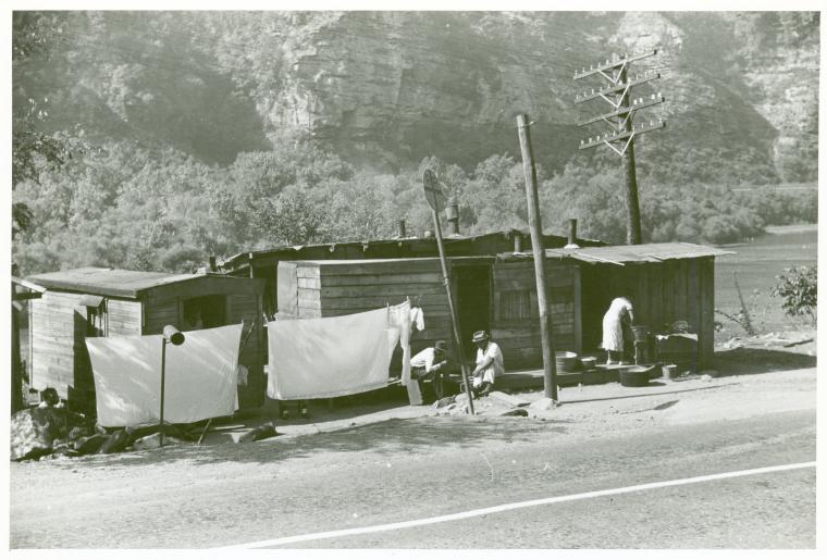 Real - Shacks along the highway between Charleston and Gauley Bridge, W ...