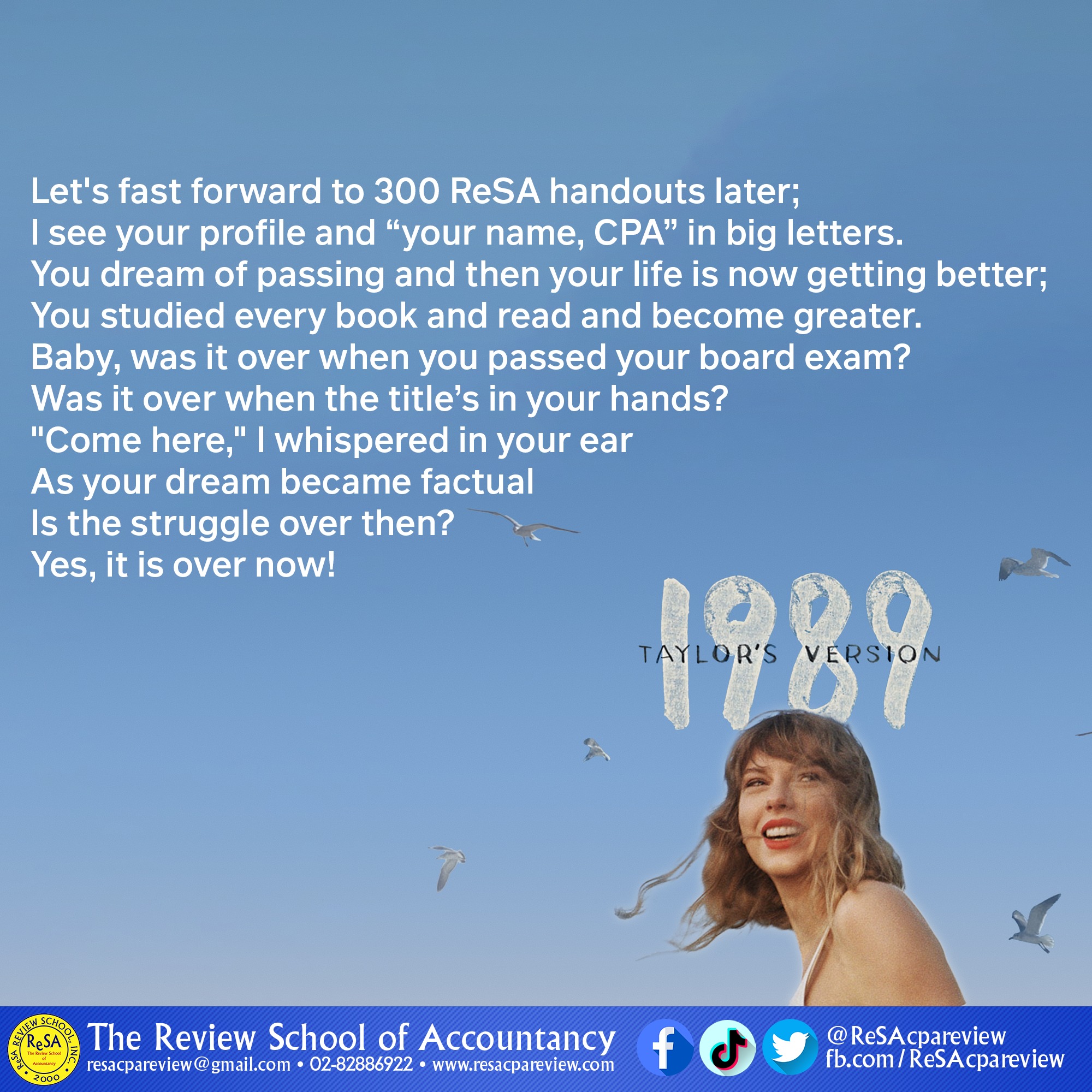 The struggle is over... - Resa Review School of Accountancy