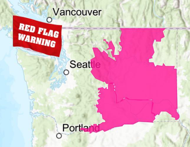 Washington - FIRE WEATHER - WASHINGTON STATE: the area of the Red Flag ...