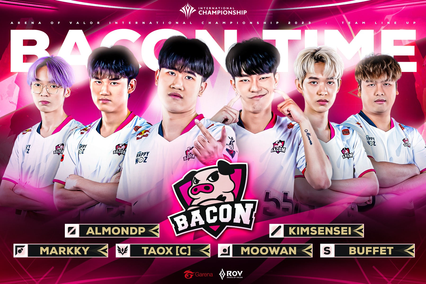เปิดตัว Line up ทีม 🐽Bacon Time... - Garena RoV Tournament | Facebook