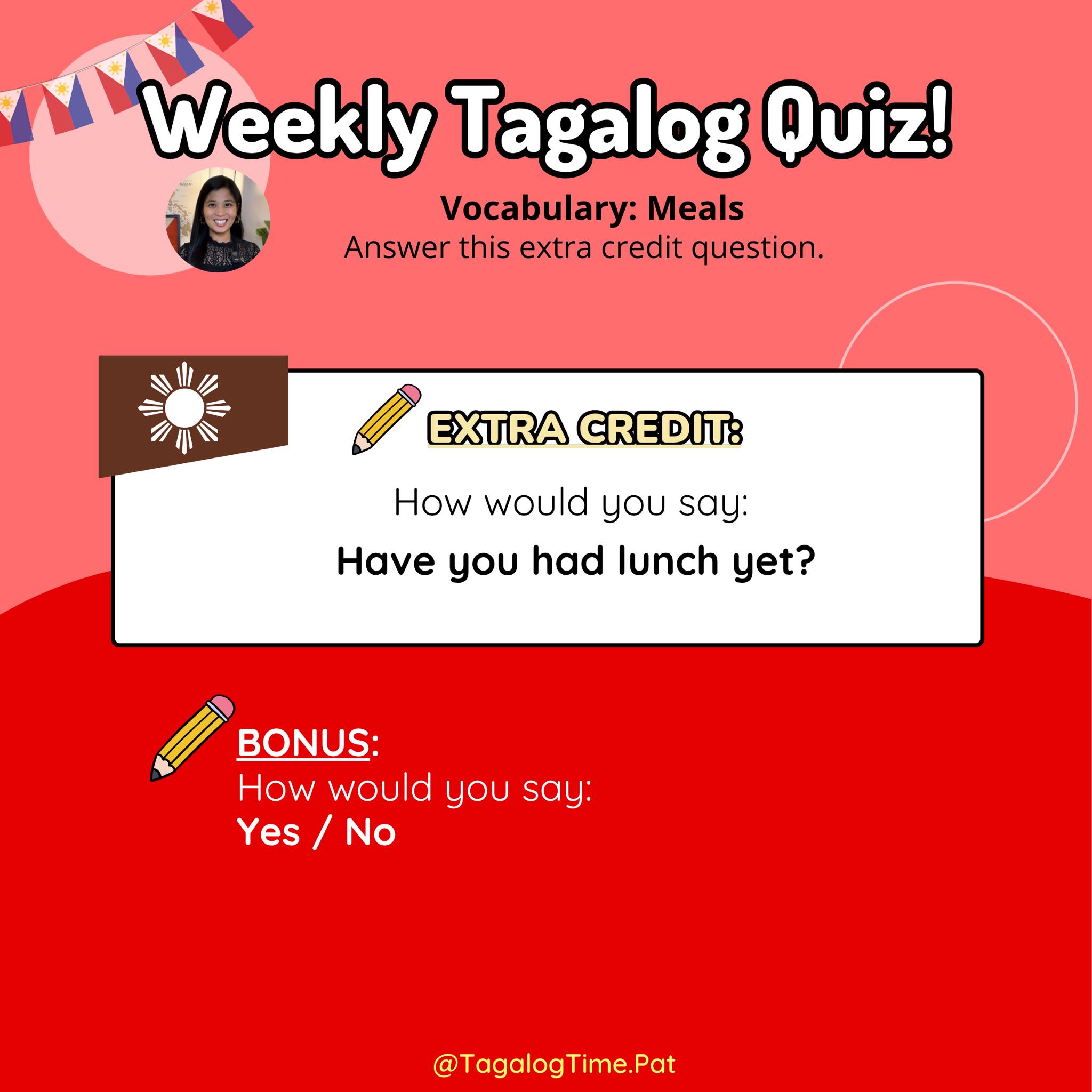 Tagalog - Quiz part 3! 🇵🇭Here’s a review quiz on the Tagalog vocabulary ...