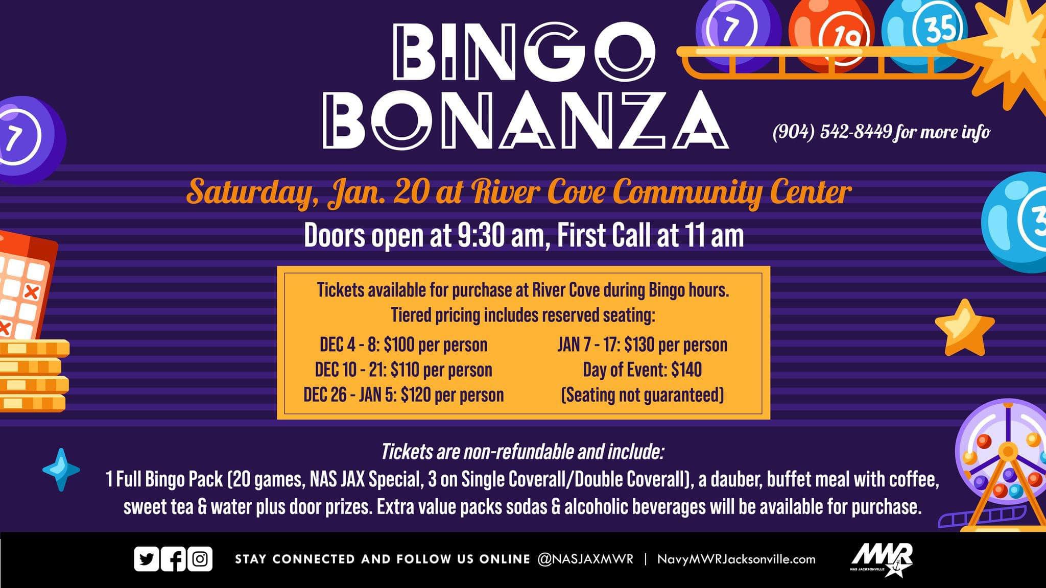 Join MWR for Bingo Bonanza on... - NAS Jacksonville MWR | Facebook
