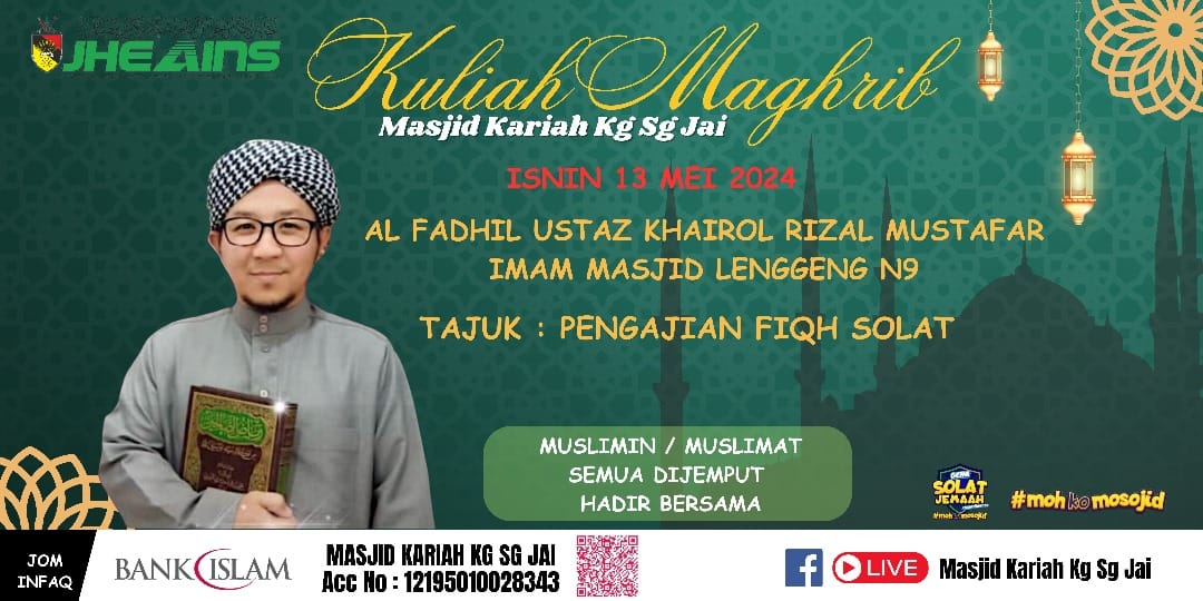 * KULIAH MAGHRIB LIVE * 👨‍🏫*... - Masjid Kariah Kg Sg Jai