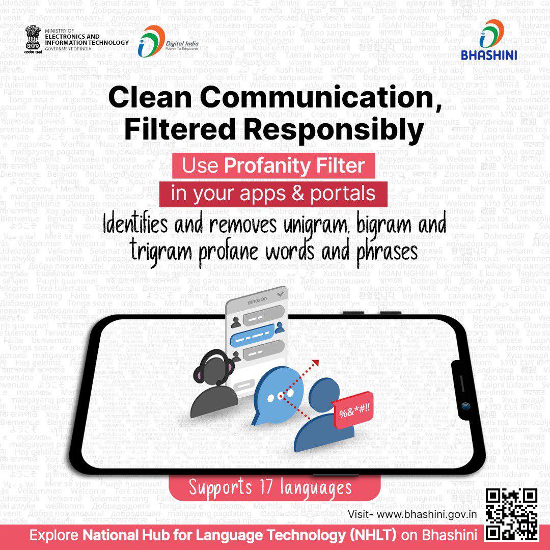 Profanity filter in #Bhashini is a great addition to NLP services such ...