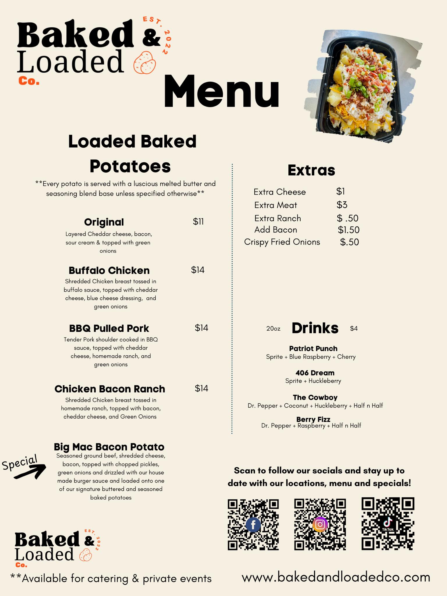 It’s officially lunch time! 🥔😋 Come... - Baked & Loaded co. | Facebook