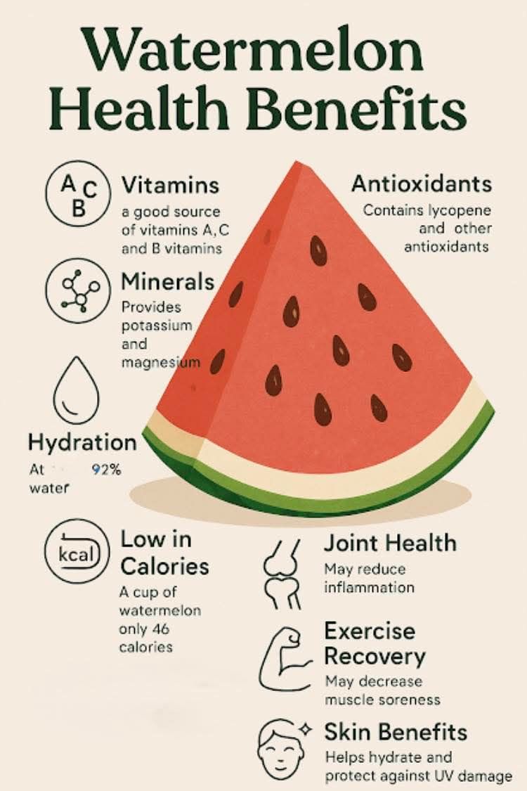 Watermelon is not only refreshing but nutritional. When it's ripe, it's got plenty of an antioxidant called glutathione. It strengthens the immune system so it can fight infection. To get the most