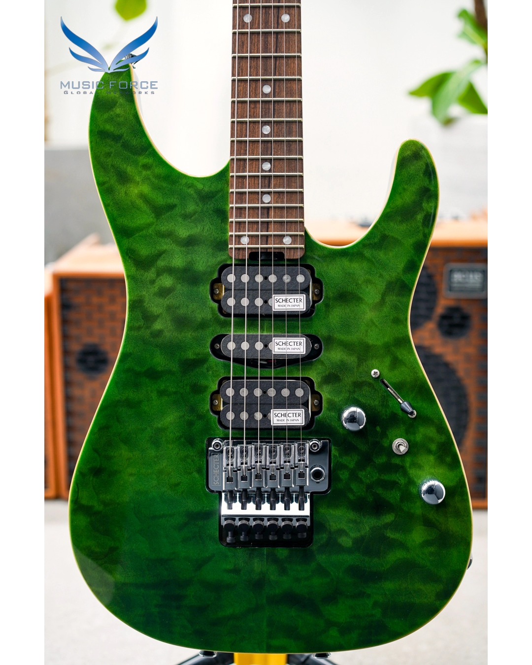 Schecter Japan NV-3-24-AL - See Thru Green w/Pau Ferro Fingerboard