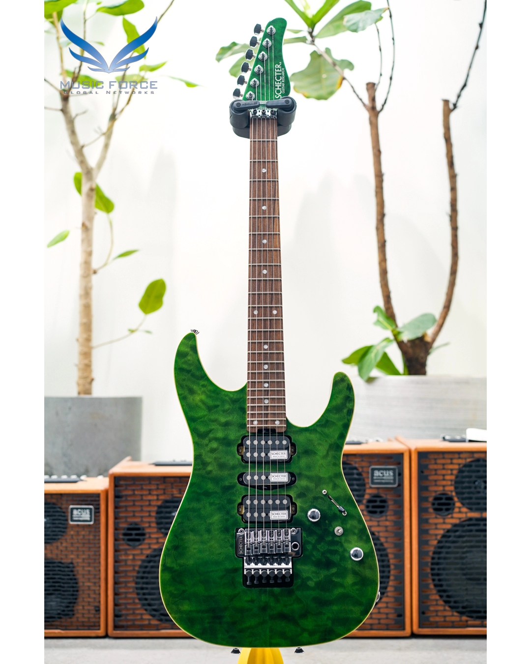 Schecter Japan NV-3-24-AL - See Thru Green w/Pau Ferro Fingerboard