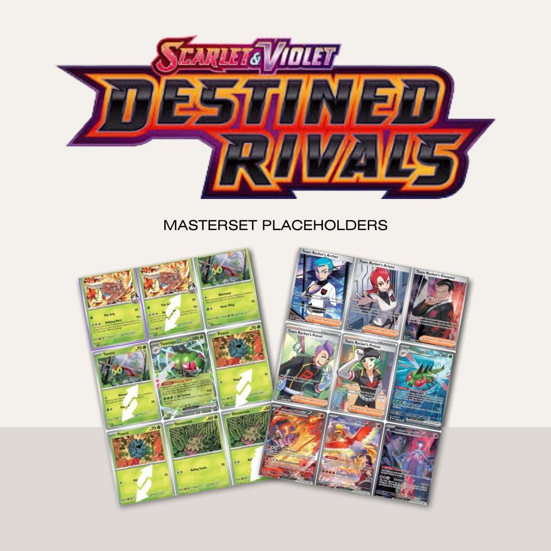 Pokémon Destined Rivals Master Set Placeholder Pages (Binder Reference ...
